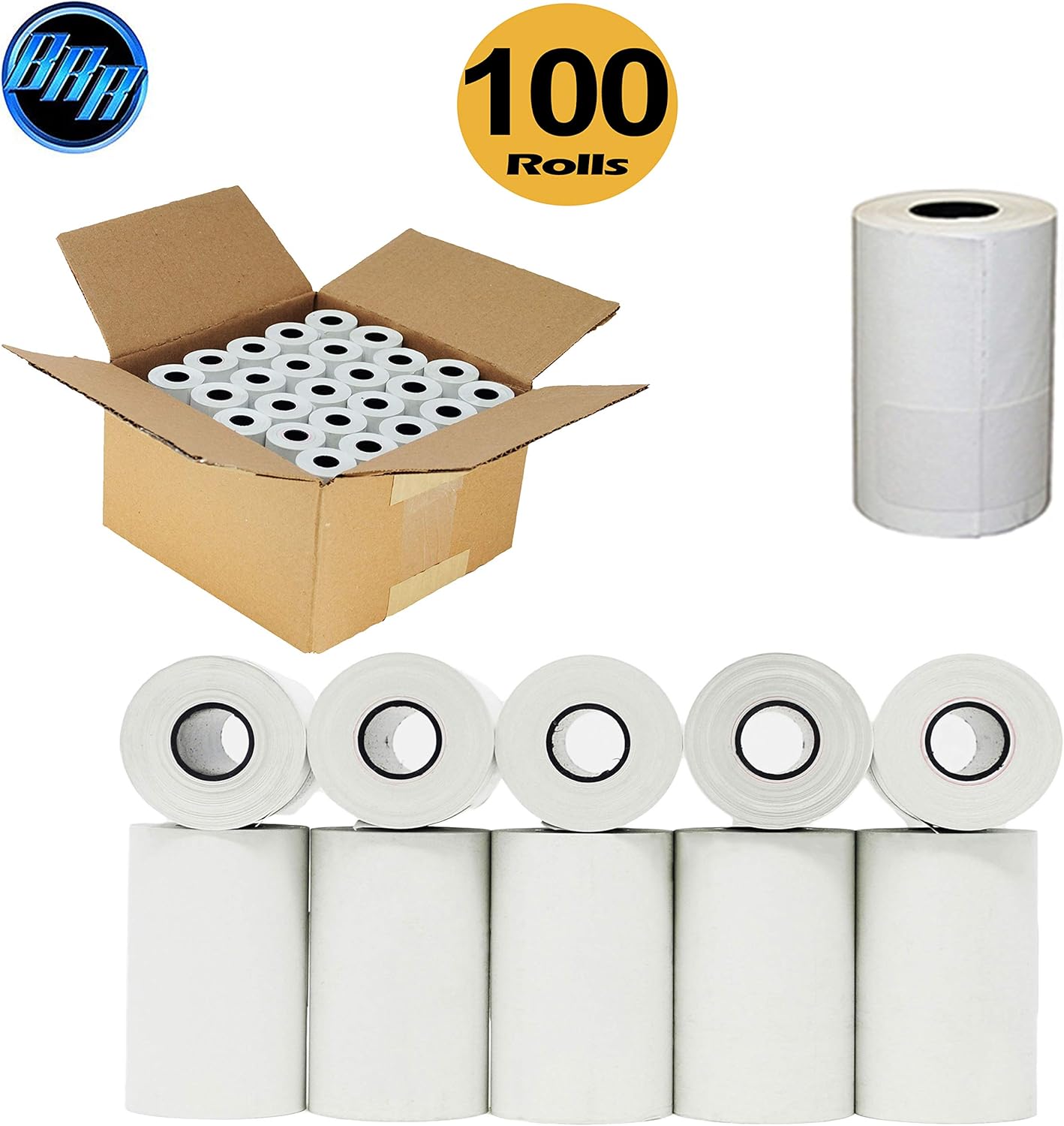 BuyRegisterRolls Thermal Paper Receipt Rolls - Premium 55 GSM | 2 1/4" x 50' | BPA Free for All Terminals