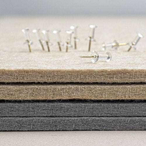 Lightomorrow Bulletin Board - 48" x 36" Decorative Felt Pin Board for Wall | Foldable Photo Display in Gray, Includes 20 Push Pins