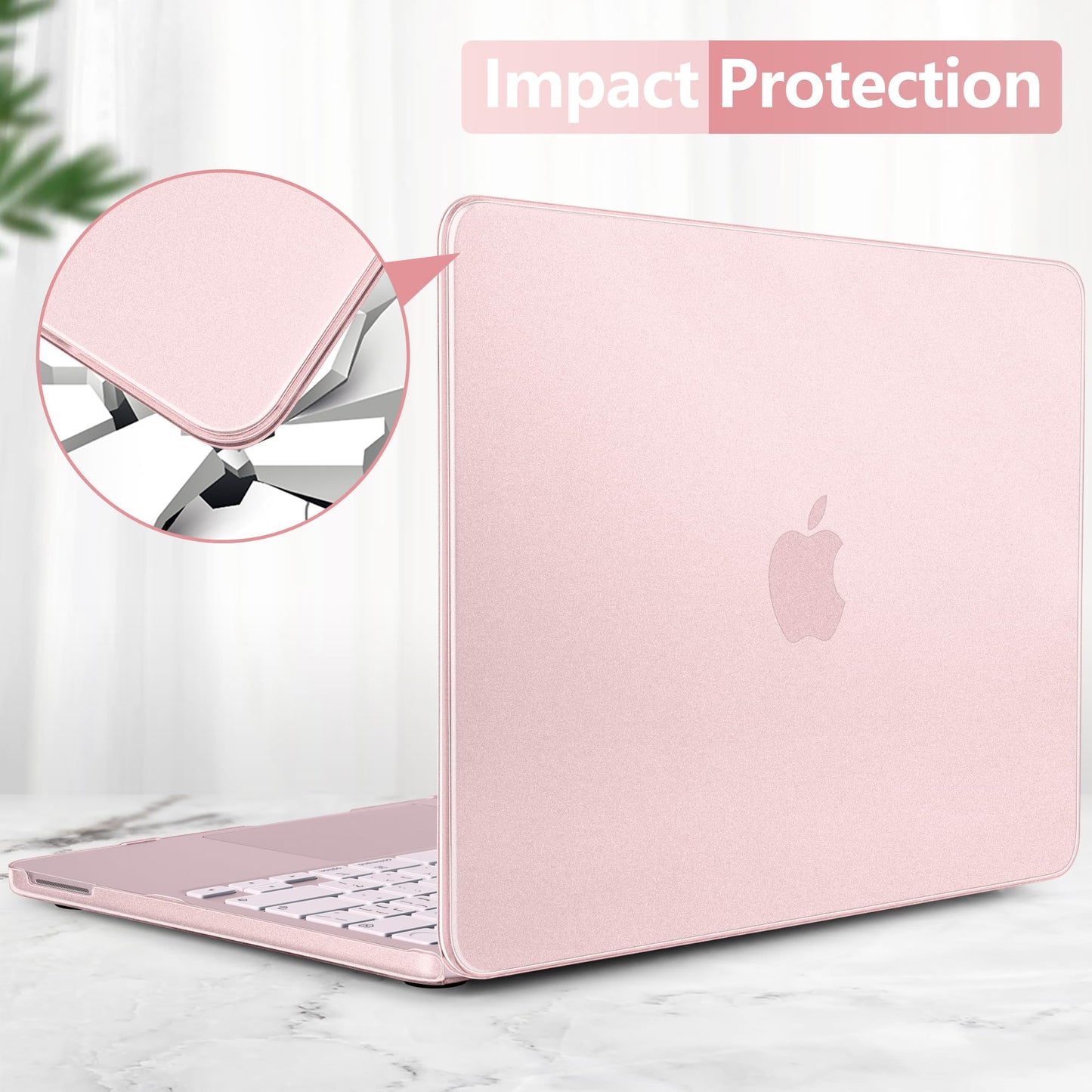 Batianda 4-in-1 Bundle for New MacBook Neo 13 inch Case 2026 Release Model A3404, Matte Protective Hard Shell Cover with Matched Keyboard Skin, Screen Protector, Official Color Matched, Blush