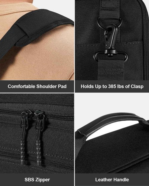 HINOOR 3-Inch 3-Ring Zipper Binder with Shoulder Strap, D-Ring Zip Up Binder with 700 Sheets Capacity, Compatible with 13" MacBook, 12.9" Tablet, for Middle School, College, Office (Black)