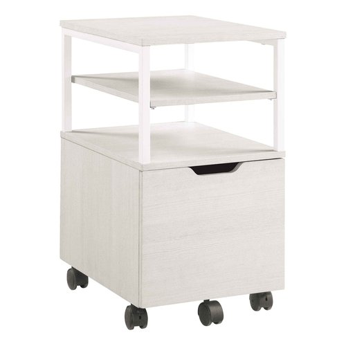 OSP Home Furnishings Contempo Mobile Cart, White