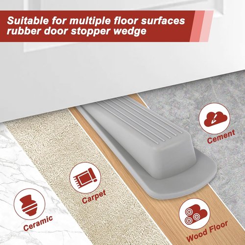 Skiennix 30 Pcs Rubber Door Stoppers - Versatile Wedge Design for Home, Office & Classroom Floors