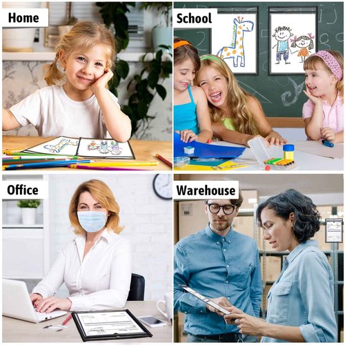 56 Pack Job Ticket Holders Reusable Dry Erase Pockets Plastic 10 x 13.8 Inch Shop Ticket Holders Sheet Protectors Job Order Pockets Teacher Supplies for Office Classroom Organization (Black)
