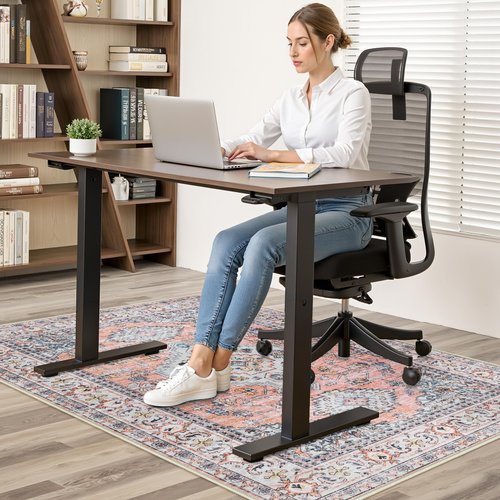 Anidaroel Desk Chair Mat for Hardwood Floor & Tile, 48"x60" Office Chair Mat for Hard Floors, Chair Rug for Rolling Chair, Low Pile Carpet Protector Mat for Office Chair, Easy to Roll