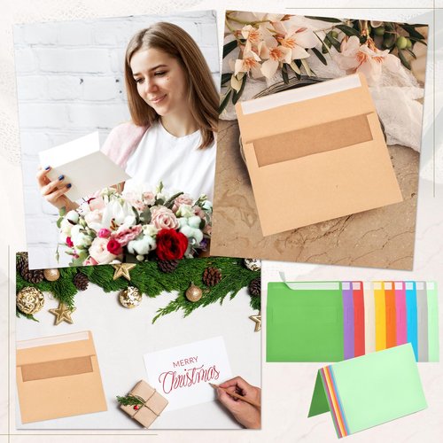 PATIKIL 20Pack Light Yellow 4x6 Blank Cards and Envelopes, Self Seal A6 Envelopes with Folded Cardstock Small for Greeting Cards Wedding Greeting Birthday Invitations Letter Mailing