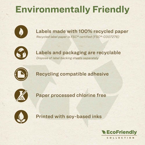 Avery EcoFriendly Recycled Return Address Labels, 1/2" x 1-3/4", White, Permanent Label Adhesive, 8,000 Printable Labels (48467)