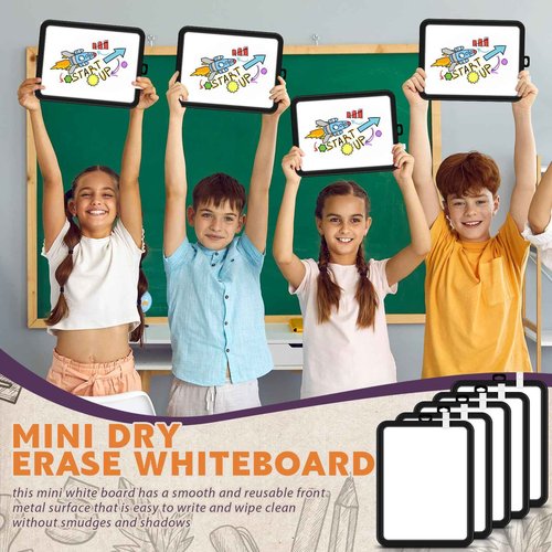 Outus 24 Pcs Mini White Board Bulk 8.5 x 11'' Small Magnetic Whiteboard Dry Erase Double Sided Writable Whiteboard Clipboard Pocket Sized Erasable Notepad(Black Frame)