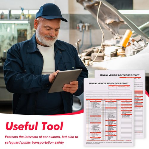 50 Pack Annual Vehicle Inspection Report Form Detailed Driver's Vehicle Inspection Report 8.5"*11.4" Dot Vehicle Inspection Forms 3-Ply Carbonless 25 Sets of Forms Per DVIR Book for Truckers