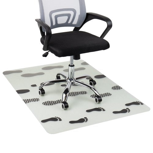 Mind Reader Office Chair Mat for Carpet, Under Desk Protector, Polycarbonate, 35.25" L x 47.25" W x 0.0625" H, Clear with Black Art