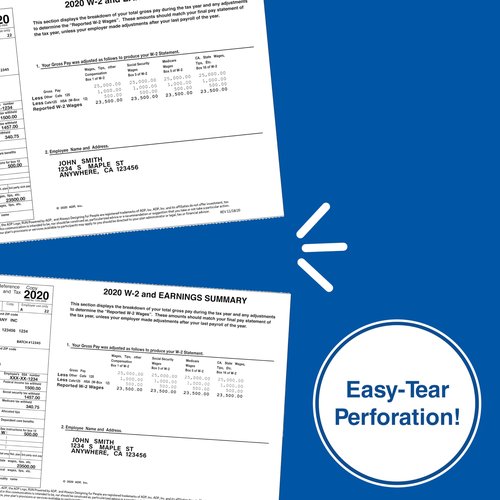 PrintWorks Professional Half Sheet Perforated Paper 8.5” x 11” - Perfect For W-2, 1099, & Statement Use - Made in the USA - 2500 Sheets - 20 lb - A5 Paper - Printer Compatible - White (04116C)
