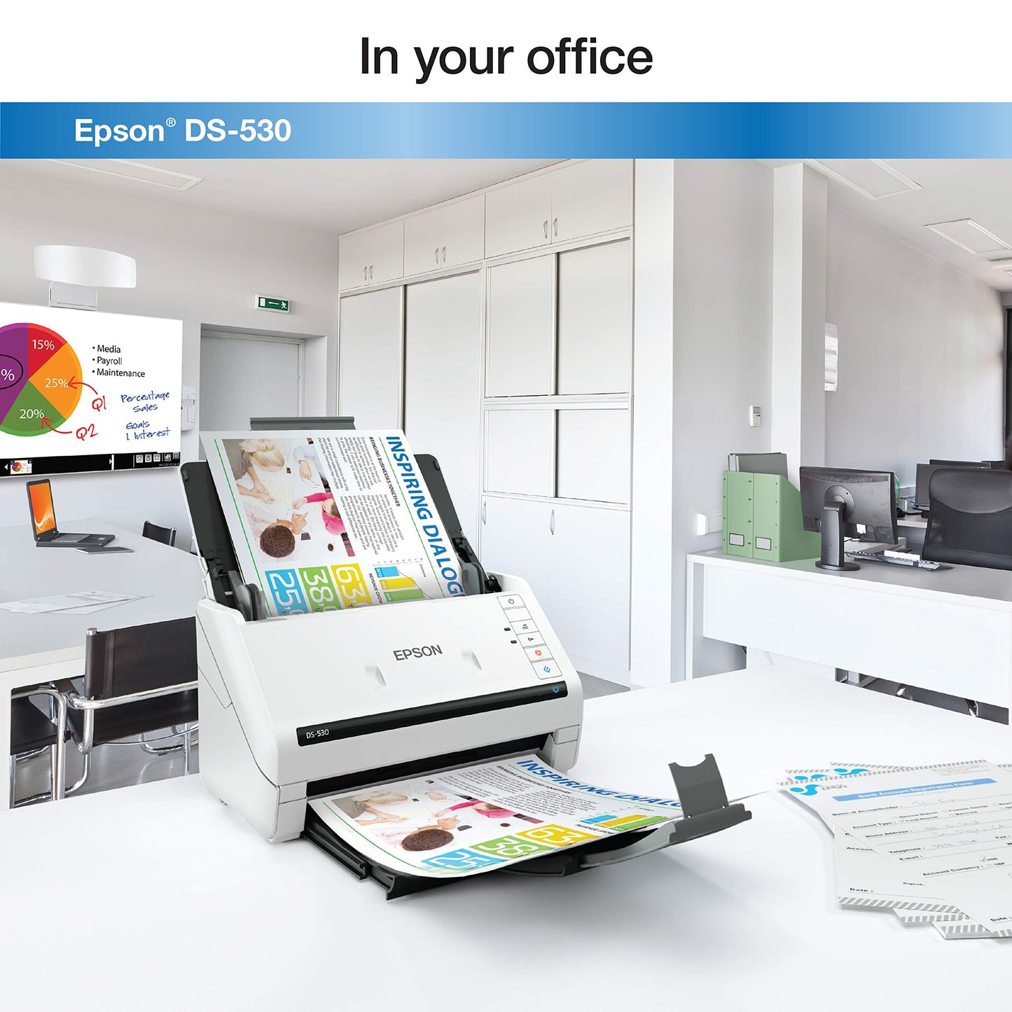 Epson DS-530 Document Scanner: 35ppm, Twain & ISIS Drivers