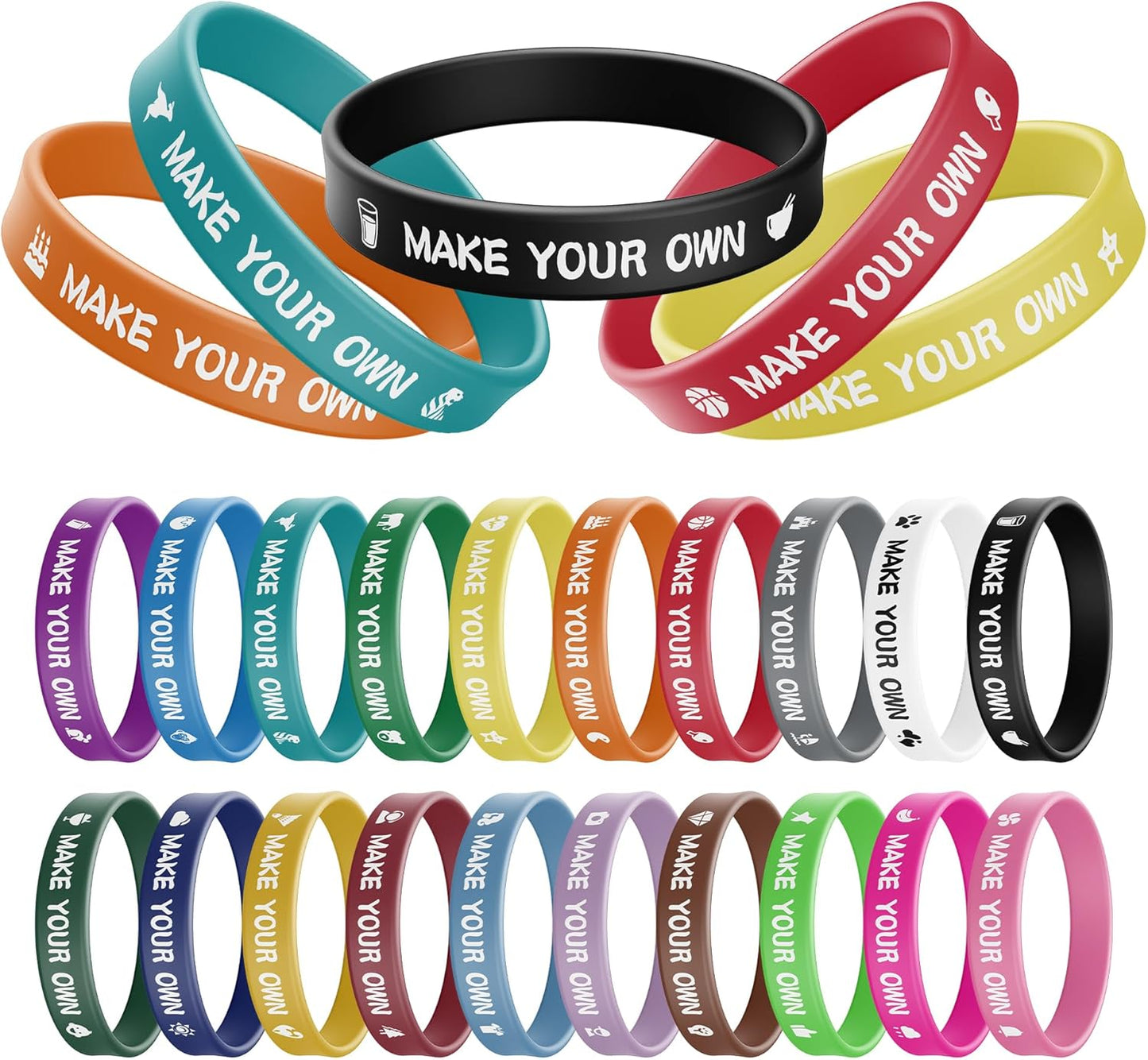 Wanstay Custom Silicone Wristbands - Personalized Rubber Bracelets for Events & Gifts | Bulk Options Available