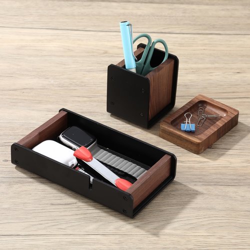 NIRVASH Desk Tray Organizer Drawer for Home Office, Walnut Desk Organizer Tray for Keys, Watch, Airpods, Earbuds and Accessories
