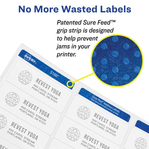 Avery Multiuse Removable Round Labels with Sure Feed Technology, 1", 5 Packs (6450)