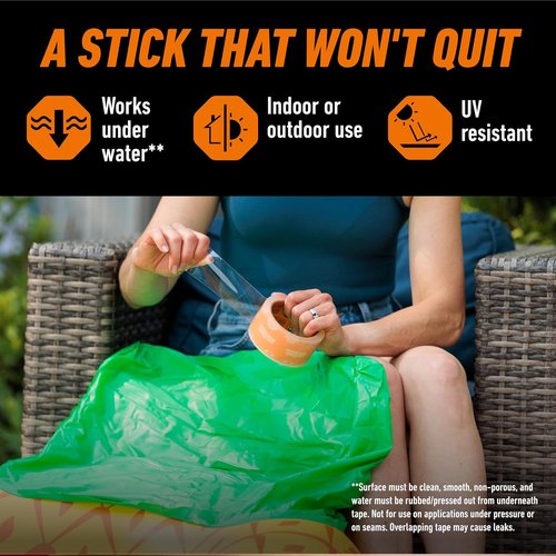 Gorilla Crystal Clear Tape - Weather Resistant for Indoor/Outdoor Projects | 1.88” x 18 yd (Pack of 12)