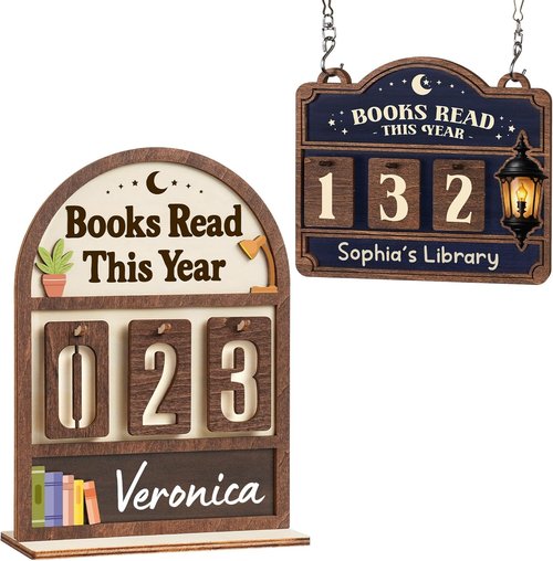 Regine Switzerland Personalized Books Read This Year Counter - Unique Gift for Women Readers | Bookish Decor & Accessories