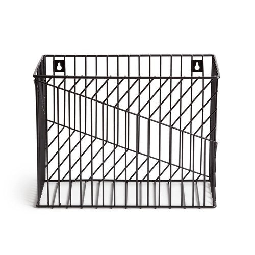 U Brands Vena Wire File Basket, Office Supplies, Metal, Black, 1 Count