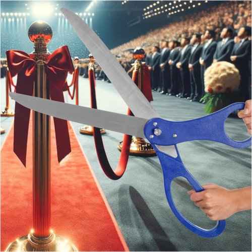 25 Inch Grand Opening Scissors Blue – Blue Scisors 25'' Giant Scissors for Ribbon Cutting Ceremony Heavy Duty Scisors Giant Ribbon Cutting for Inauguration Ceremonies & Special Events