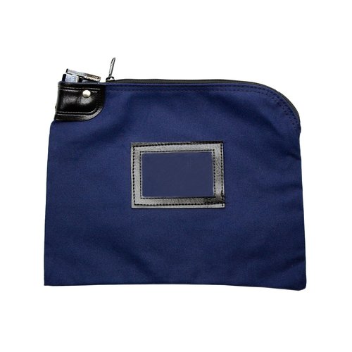 Cardinal bag supplies Locking Bank Bag Canvas Keyed Security, Money Bag, 9 x 12 inches (Navy Blue)