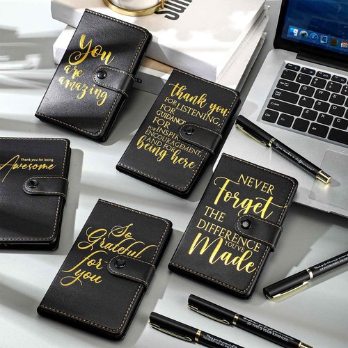 Dispowreath Employee Thank You Gift Bulk for Men Leather Journal Notebook Inspirational Journal with Ballpoint Pens Encouragement Notepad for Medical Assistant Teacher Nurse(Appreciation Sign,20 Sets)
