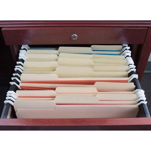Business Source File Folder, 1/3 Cut Assorted Tab, 2-Ply, Letter, Manila