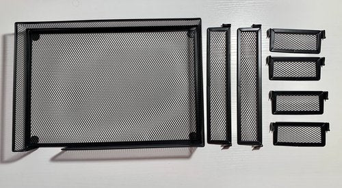 ROSROSE Desk Drawer Organizer 2 Pack, 6 Adjustable Compartment Metal Mesh Drawer Organizer, Office File Organizer Desk Organizer Tray Storage Basket for Home Office School,12.6 * 8.6 * 1.8in, Black