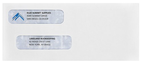 500#8 Self Seal Double Window Security Envelopes Designed for QuickBooks Checks - Computer Printed Checks - 3 5/8 X 8 11/16 (Not for Invoices)