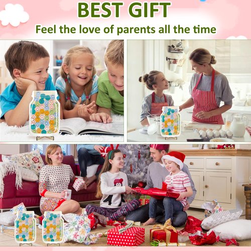 Magnetic Smiley Faces Reward Jar - Personalized Star Jar Reward System with Letter Stickers, Great for Home Chore Chart, Potty Training Tool and Classroom Behavior Training (45Pcs Token)