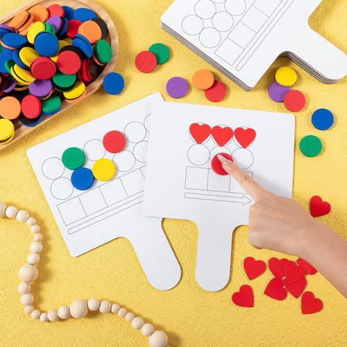Lincia 25 Pcs Elkonin Box Phonemic Awareness Game - Magnetic Dry Erase Paddle Boards with Circle & Heart Magnets for Speech Therapy Phonics Preschool Science of Reading Classroom Must Have