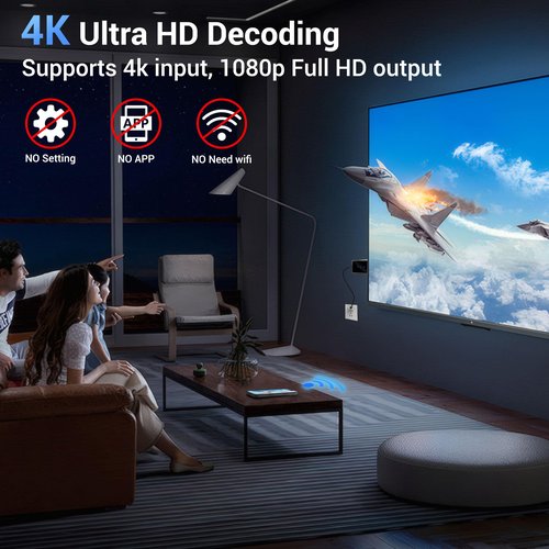 Wireless HDMI Display Dongle Adapter, Portable Transmitter, Streaming Media Video/Audio/File HDMI Wireless Extender from Smartphone,Laptop to HDTV/Monitor/Projector, Support Airplay DLNA Miracast