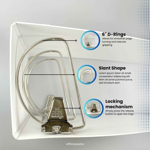 Performore 6 Inch Locking Angle D-Ring Binder Heavy Duty Poly Binder with Printed Design, Secure Locking 3 Rings, Spine Label Holder, Non-Customizable Cover, Holds 8.5" x 11" Paper (2)