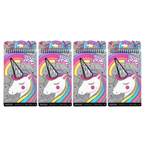 Fashion Angels Unicorn Sketch Portfolio Set Bundle, Bulk Pack of 4 Unicorn Design Sketch Books, Ideal Gift & Party Favor for Girls, Kids, Tweens