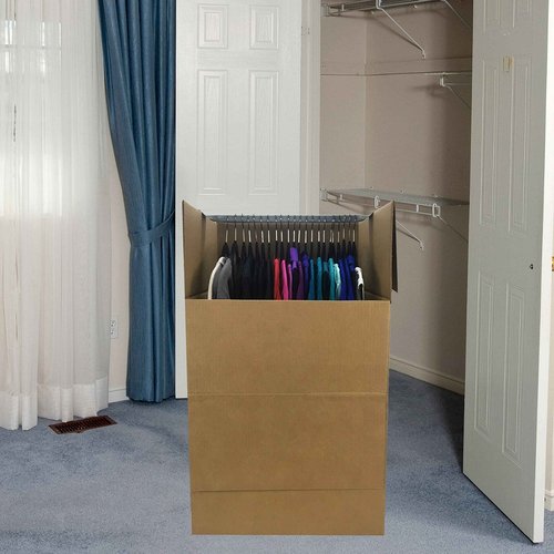 Uboxes "Shorty Space Saving Wardrobe Moving Boxes (Bundle of 6) 20"" x 20"" x 34"" Moving Boxes", corrugated