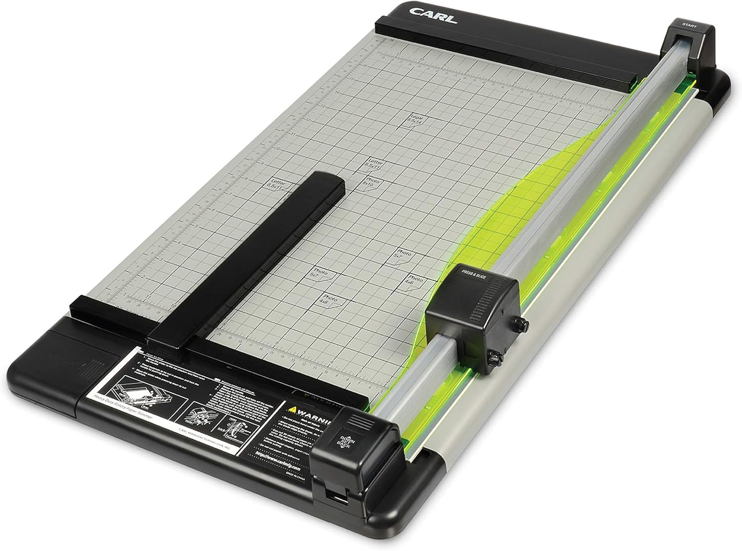 CARL Heavy Duty Rotary Paper Trimmer - 18-Inch Precision Cutting Tool in Black/Silver