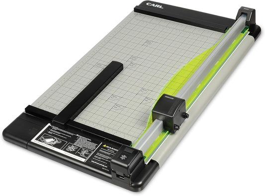 CARL Heavy Duty Rotary Paper Trimmer - 18-Inch Precision Cutting Tool in Black/Silver