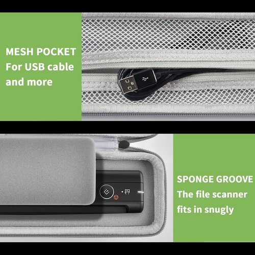 Epson Portable Document Scanner Case - Compatible with ES-50, ES-60W, DS-70 | Grey Storage Solution
