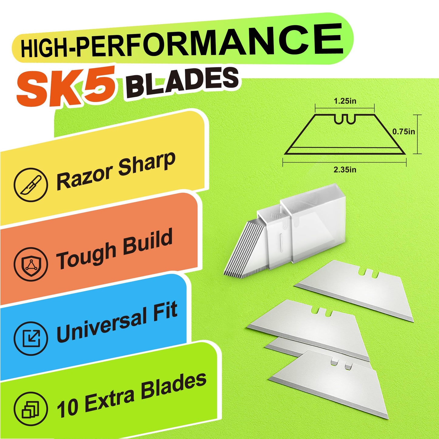 JETMORE Utility Knife, 4 Pcs Colorful Box Cutter with 10 SK5 Blades, Paper Craft Tools, Navajas Para Trabajo, Paper Cutter, Folding Utility Knife with Clip, Razor Knife for Cardboard, Box Opener