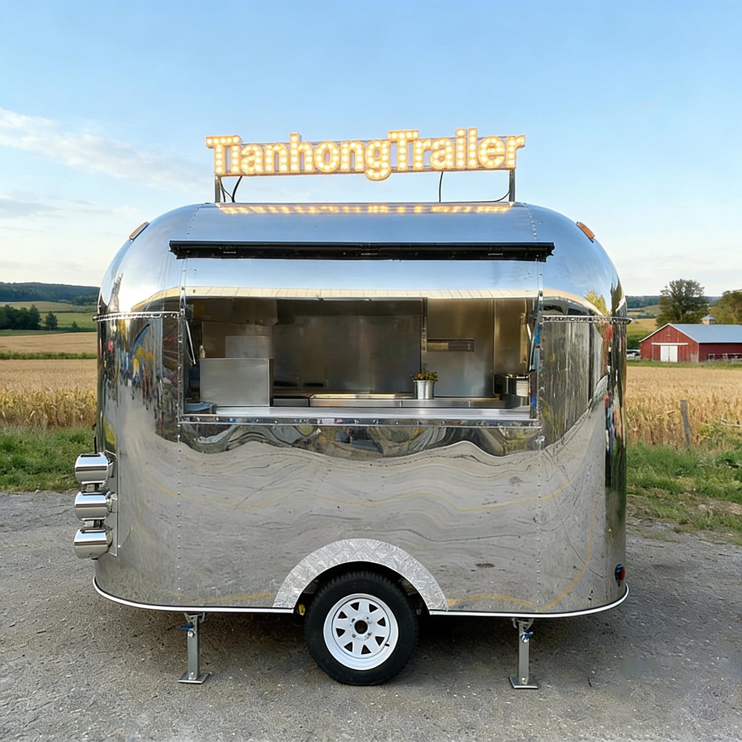Food Trailers for Sale, Custom Mobile Food Truck & Snack Cart Combo, Commercial Catering Trailer for Burger, BBQ & Street Food Business