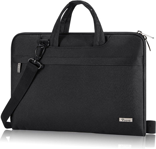 Voova Waterproof Laptop Bag - 13-14 Inch Computer Sleeve with Shoulder Straps & Handle | Black