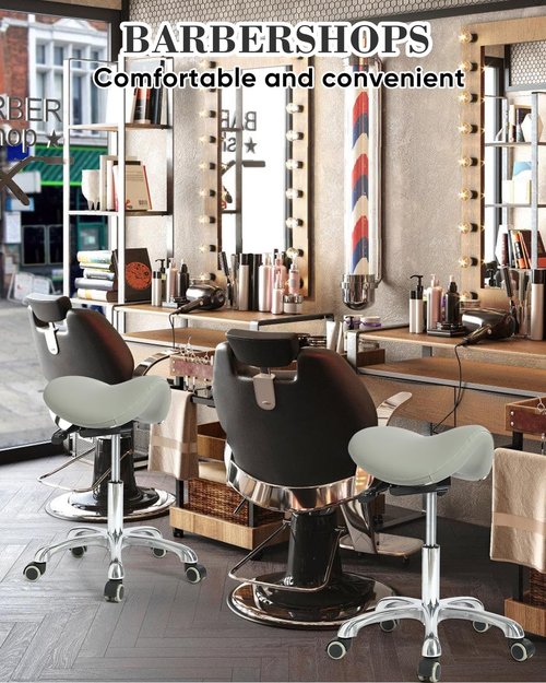 Viviange Conforms to ergonomics, with a Saddle Stool That can be Tilted and a Rotating Stool with Hydraulic Lifting Height Adjustment, Suitable for Office, Gray