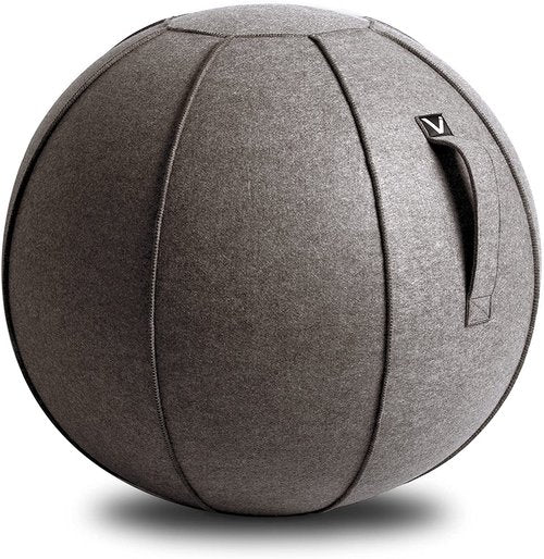Vivora Luno Premium Ergonomic Sitting Ball Chair, Anthracite Cover, Felt, Max Size (25 to 26 inches), for Home Offices, Balance Training, Yoga Ball, Posture Improvement