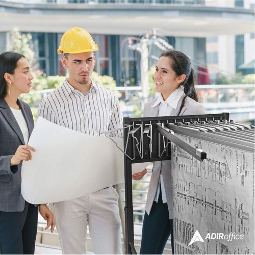 Adir Mobile Blueprint Holder – Construction Plan Rack, Map Organizer, Blueprint Rack, and Poster Display Rack for Jobsite and Office (Without Blueprint Clamps)
