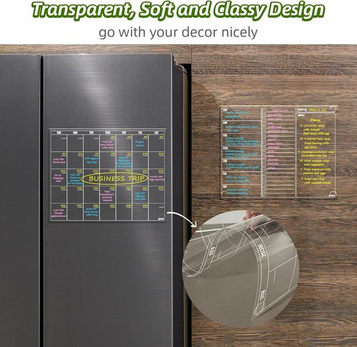 JJPRO Non-Magnetic Dry Erase Calendar - Monthly & Weekly Planning Board Bundle for All Surfaces