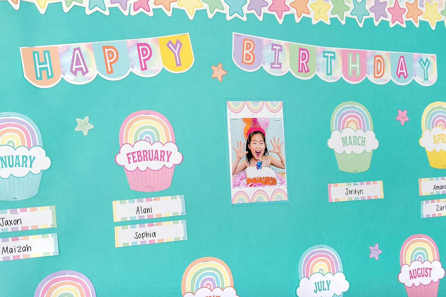 Teacher Created Resources Mini Bulletin Board - Pastel Pop Happy Birthday Theme | Perfect for Classrooms