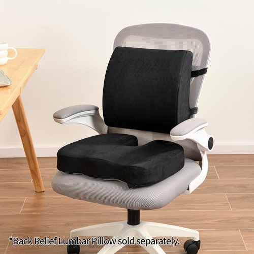 Zickskt Lumbar Support Pillow - Gel Memory Foam Back Cushion for Lower Back Pain Relief & Improve Sitting Posture, Lumbar Support Cushion with Adjustable Strap & Non-Slip for Office Chair, Sofa, Car