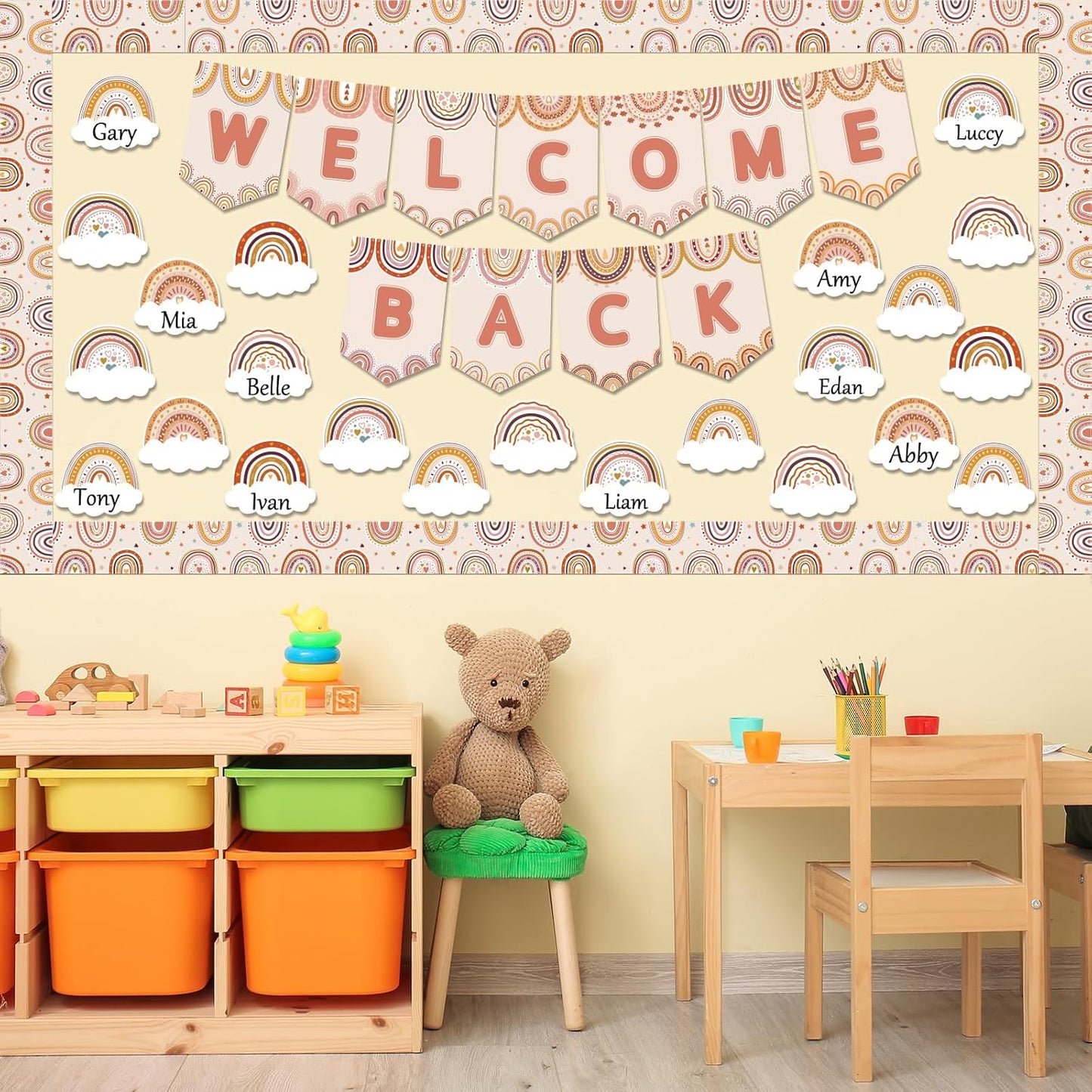 Boho Rainbow | Welcome Bulletin Board Decoration Set - Perfect for School & Classroom Use