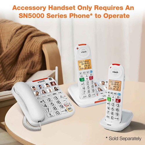 VTech SN5107 Amplified Additional Handset with Big Buttons & Large Display for SN5127 & SN5147 Senior Phone Systems
