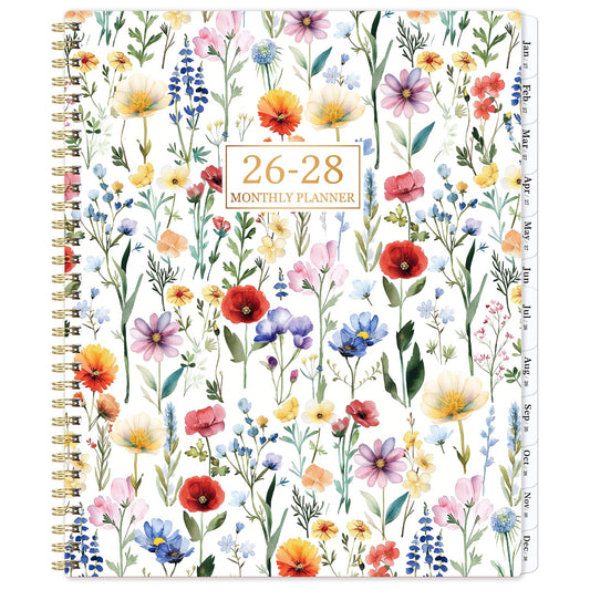 2026-2028 Monthly Planner - 2 Year Monthly Planner/Calendar 2026-2028, JULY 2026 - JUNE 2028, 9" x 11", 24 Months, Tabs, Two-sided Back Pocket, Holidays, Twin-Wire Binding, Note Pages, Perfect for School Office Supplies