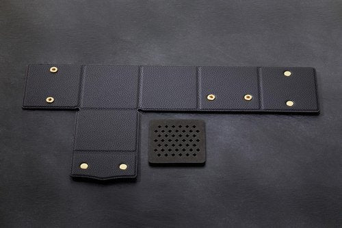OARIE Vintage Pencil Holders,Pen Cup Microfiber Leather Pencil Cup, Synthetic Leather Pen Pots-Lychee Black(Snaps-Square)