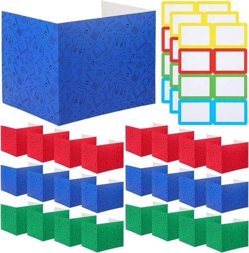 Crtiin 24 Pcs Privacy Folders - Classroom Desk Dividers for Student Testing | Cardboard Shields